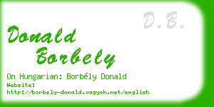 donald borbely business card